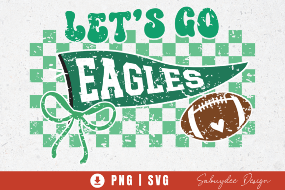 Download Let's Go Eagles Checkered Bow PNG - Checkered Collection