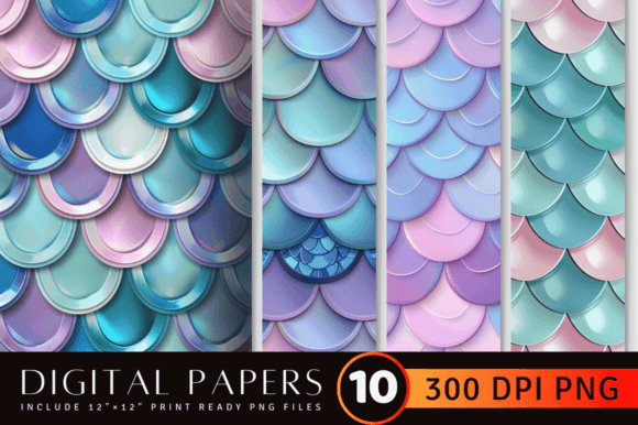 Download 3D Mermaid Scales Pattern - Premium Bundle