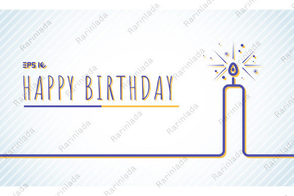 Download Happy Birthday Greeting Card Candle Line - Premium Resources