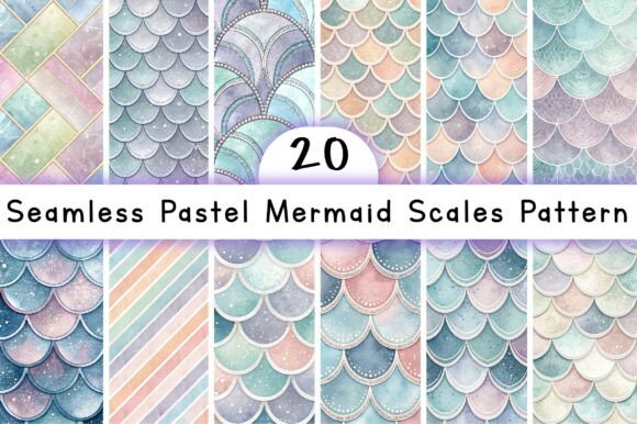 Download Seamless Pastel Mermaid Scales Pattern - Premium Resources