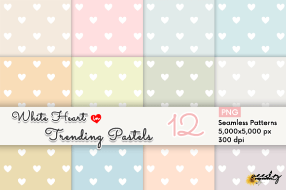 Download White Heart in Trending Pastels - Pastels Collection