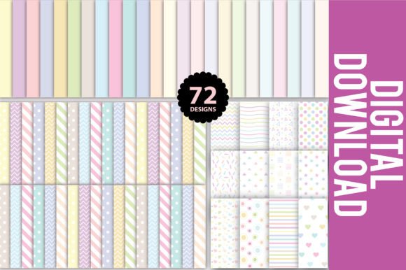 Download 72 Digital Pastels Paper Patterns Bundle - Pastels Collection